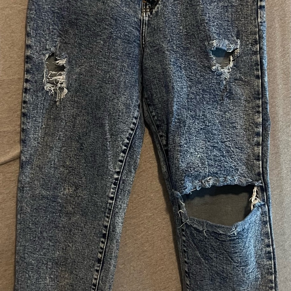 Distressed Blue Denim Jeans